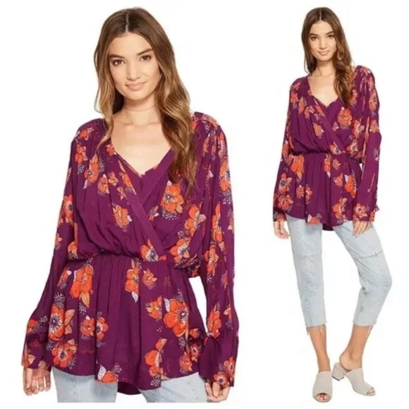 Free People Tops - Free People Tuscan Dreams long sleeve tunic top EUC